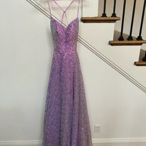 La Femme Lavender with Sequin Detail over entire dress.